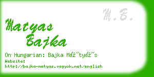 matyas bajka business card